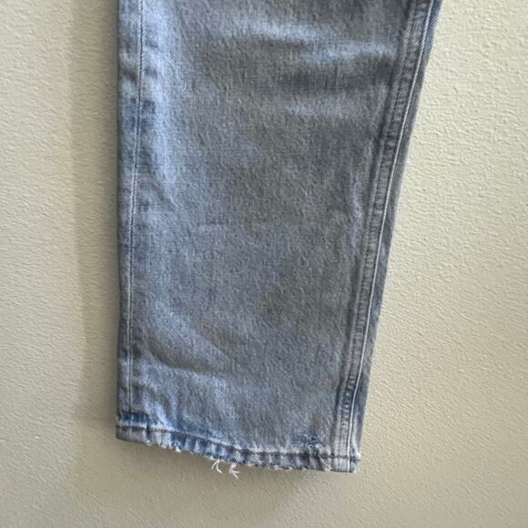 AGOLDE High Rise Straight Leg Blue Jeans Women's 25  Light Wash Distressed - Picture 7 of 13